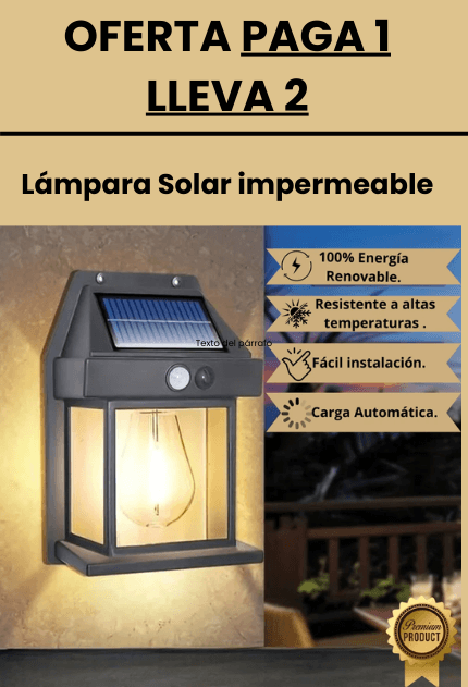 2X1 Lámpara Solar impermeable